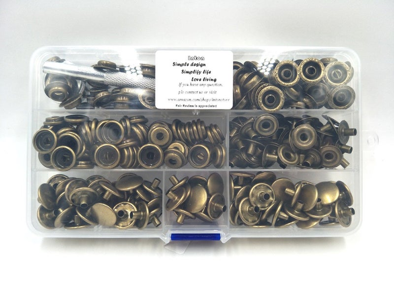 INNETOC 70 Sets 15mm 5/8" Heavy Duty Snap Fasteners Kit, Metal Snaps for Leather Crafts Sewing Repair Clothing Button Kit with Snap Installation Tool - Image 5
